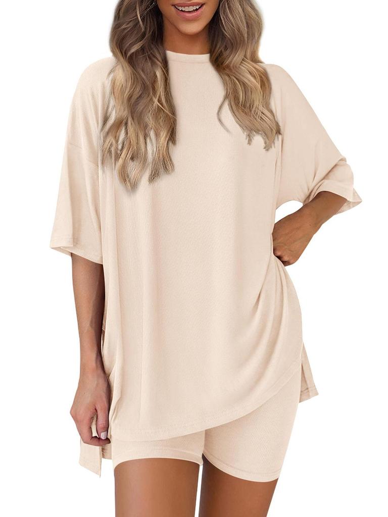 Set Pigiama Donna Casual Solido Colorato Largo Estate 2026 Europeo & Americano