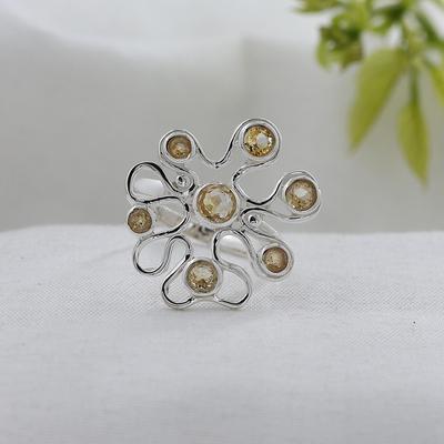 Citrine Gemstone Silver Ring, 925 Sterling Silver Handmade Jewelry, Women Silver Ring, Gift For Her Ar8927