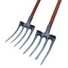 5-Tooth Steel Fork for Soil Loosening and Planting: Ideal for Land Reclamation, Garlic, Onion, Peanut Cultivation, and Compost Digging.