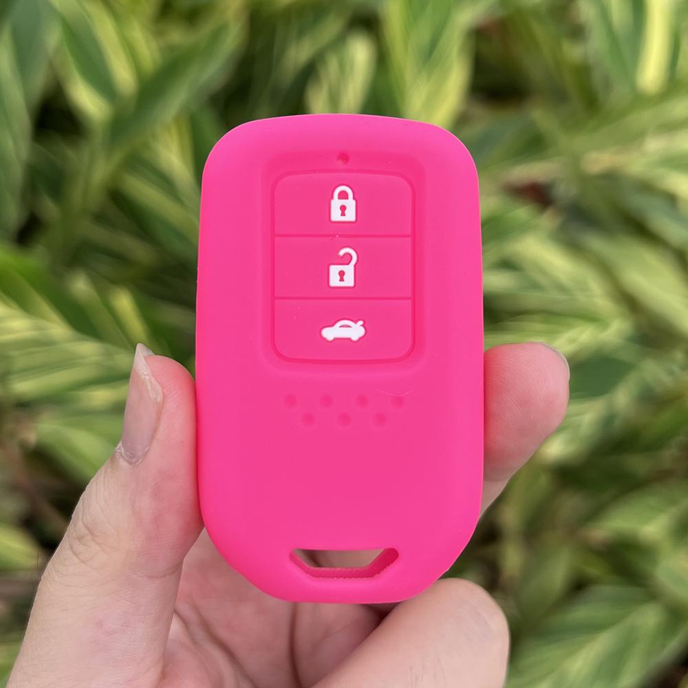 3 Buttons Silicone Car Fob Key Cover Protect Skin Case Holder for Honda Fit City Greiz Jazz XRV Venzel HRV CRV Remote Keychain