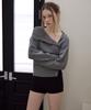 Rosefranz Fold Off Shoulder Knit [Gray]