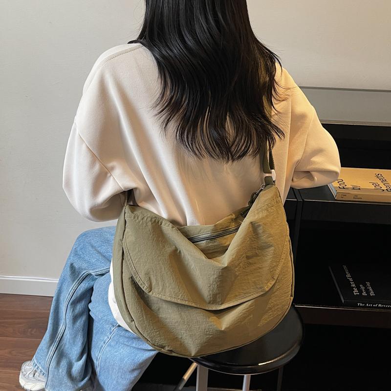 Women's Large-capacity Crossbody Bag Student Light Solid Shoulder Bag
