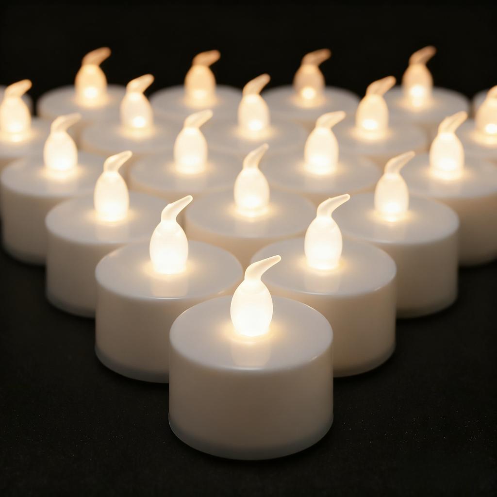 12/24 Stück LED Flackernde Teelichter Warmgelb/Weiß Batteriebetriebenes Teelicht für Hochzeitsjubiläum Weihnachtsdeko