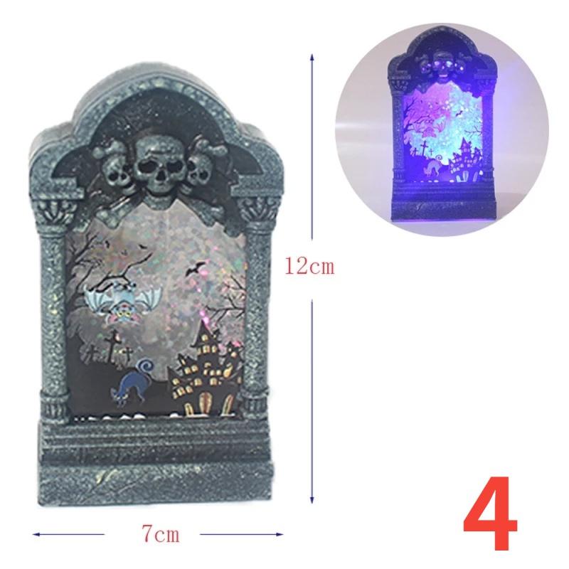 1PC Halloween Festival Tombstone Light LED Colorful Night Lamp Haunted House Bar Decoration Props