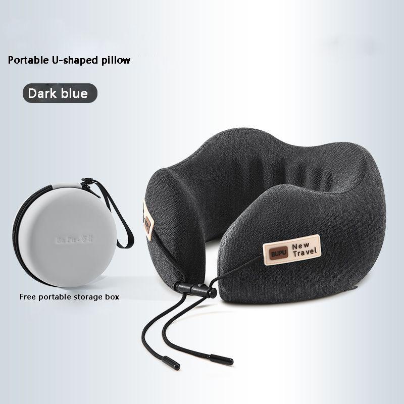 

U-образная подушка для шеи из пены с эффектом памяти, мягкая, медленно восстанавливающаяся, подушка для космических путешествий, подушка для сна в самолете и автомобиле, медицинское обслуживание шейного отдела позвоночника темно-серого