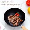 Household Frying Pan for Induction Cooker and Gas Stove, Flat Bottom Pan, Iron Wok