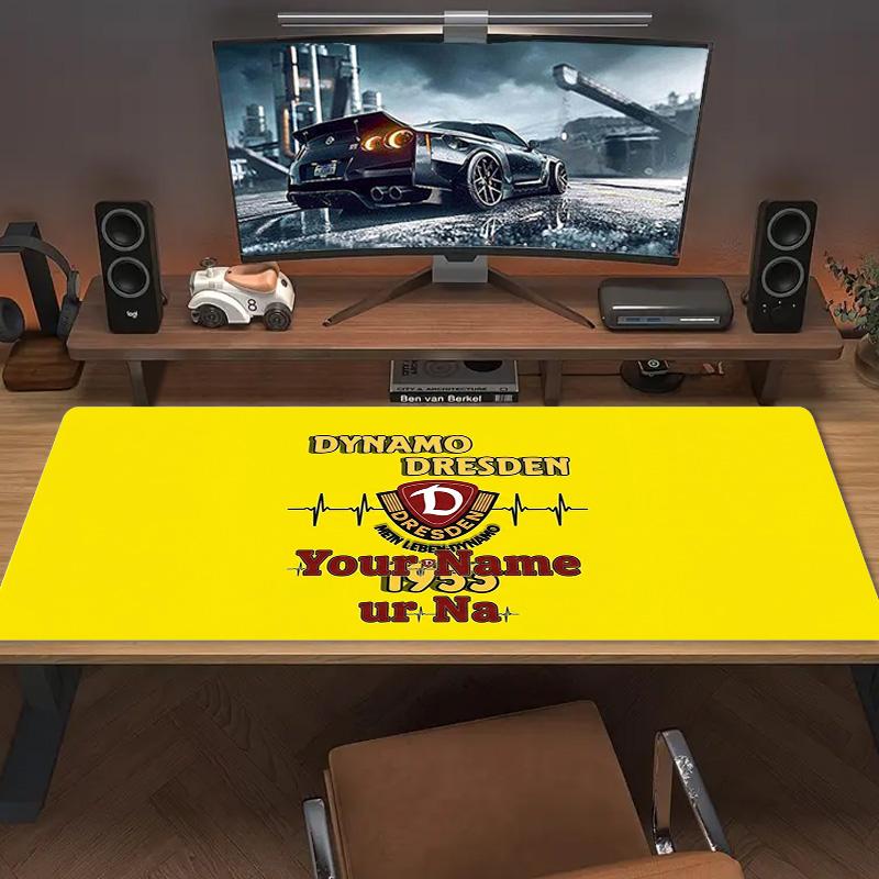 Dynamo Dresden Custom Name Large Size Mouse Pad Large Gaming Table Cushion Non-slip Laptop Tablet Big Mousepad XXL Mat Mini PC Playmat With Lock Edge