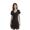 Calvin Klein Solid Color Ribbed Jacquard Round Neck Short Sleeve Dress Women dresses Space-Black J221674-BEH
