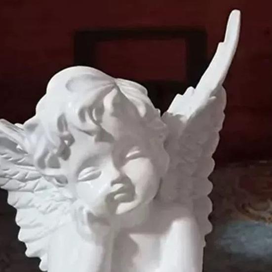 Little Angel Figurine, Resin Cherub Angle Sculpture, Remembrance Healing Sympathy Gift for Bedroom, Shelf, Office Desk Decor