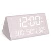Multifunctional LED Wooden Silent Alarm Clock with Perpetual Calendar and Temperature Display