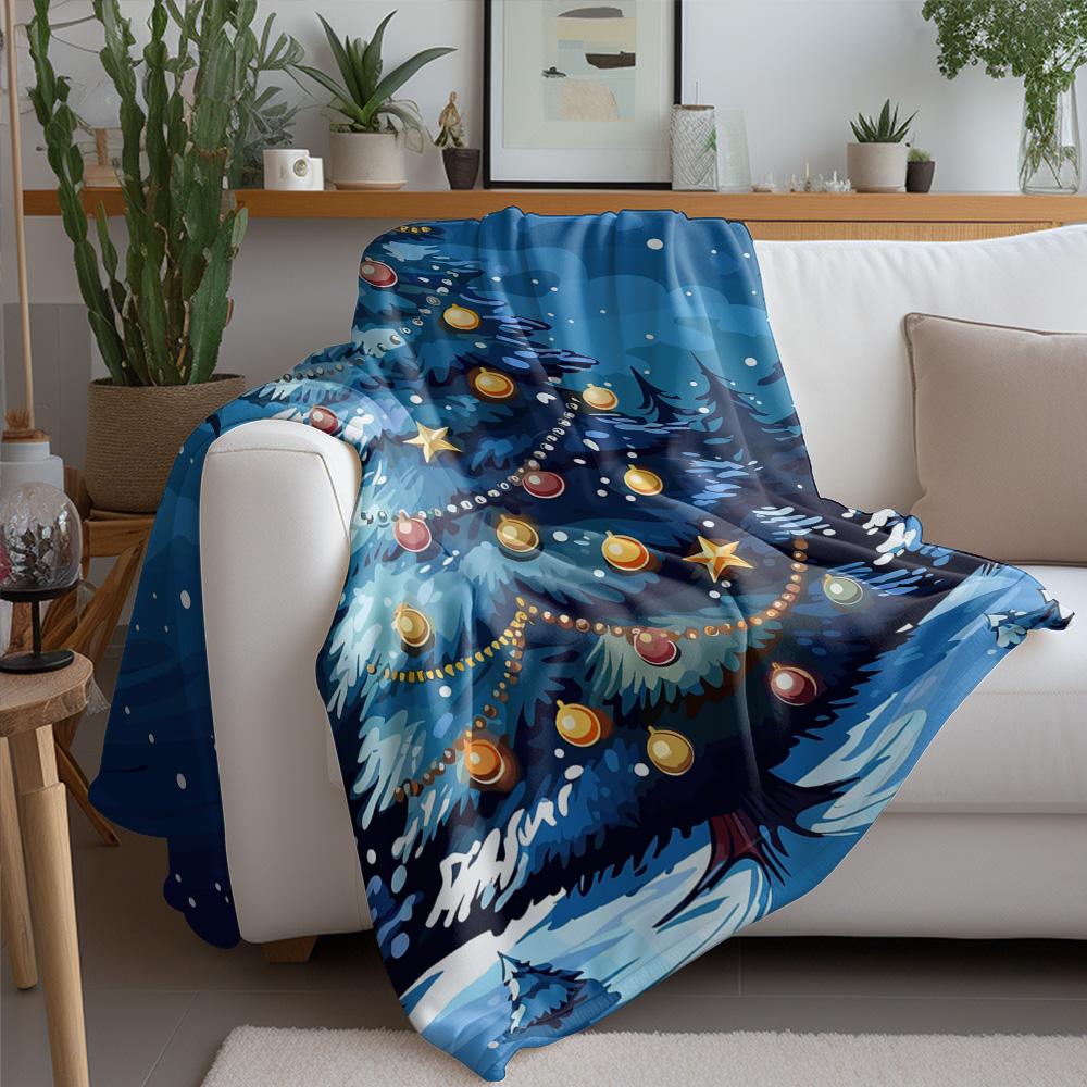 Tuniu Cozy Snowflake Christmas Blanket for Sofa Bed Bedroom Decorative Throw Blanket Soft Warm Cover