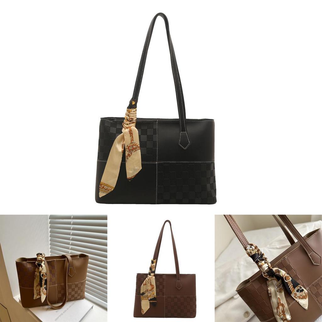 Street Style Pu Large Tote Bag With Zipper Closure For Casual Daily Use