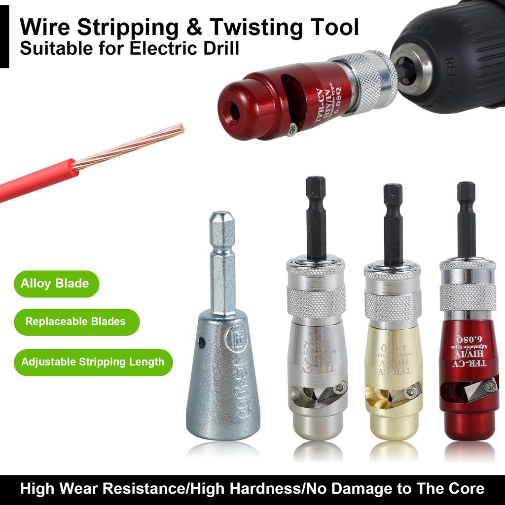 Wire Stripping and Twisting Tool Set Portable Cable Peeler Tool Professional Electrician Wire Twisting Connector Electric Drill