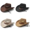 Vintage Brown Denim Hat With Wide Brim For Sun Protection And Breathability