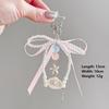 Pink Ribbon Bow Bag Pendant Pearl Shell Keychain Pendant Girly Heart Exquisite Pendant Bag Decor Keyring