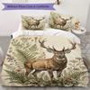 Retro Deer Pattern Bedding uilt Set uilt Cover Pillowcase Home Decoration Birthday Gift (1 * duvet cover + 2 * pillowcase  without core)
