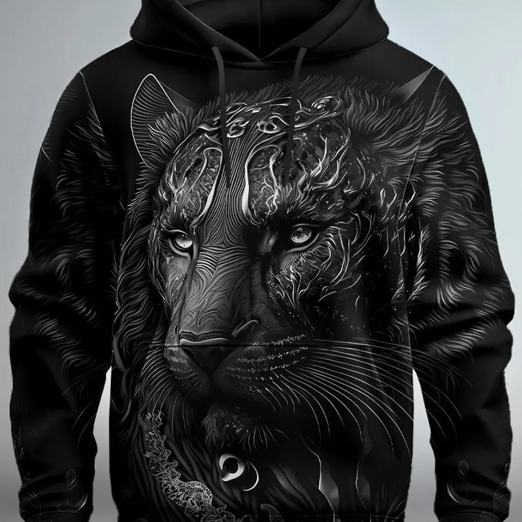 Autumn Men's Hoodie Long Sleeve Sweatshirt Vintage Yellowstone National Park Print Oversized Y2k Clothing Fashion Hoodis For Men