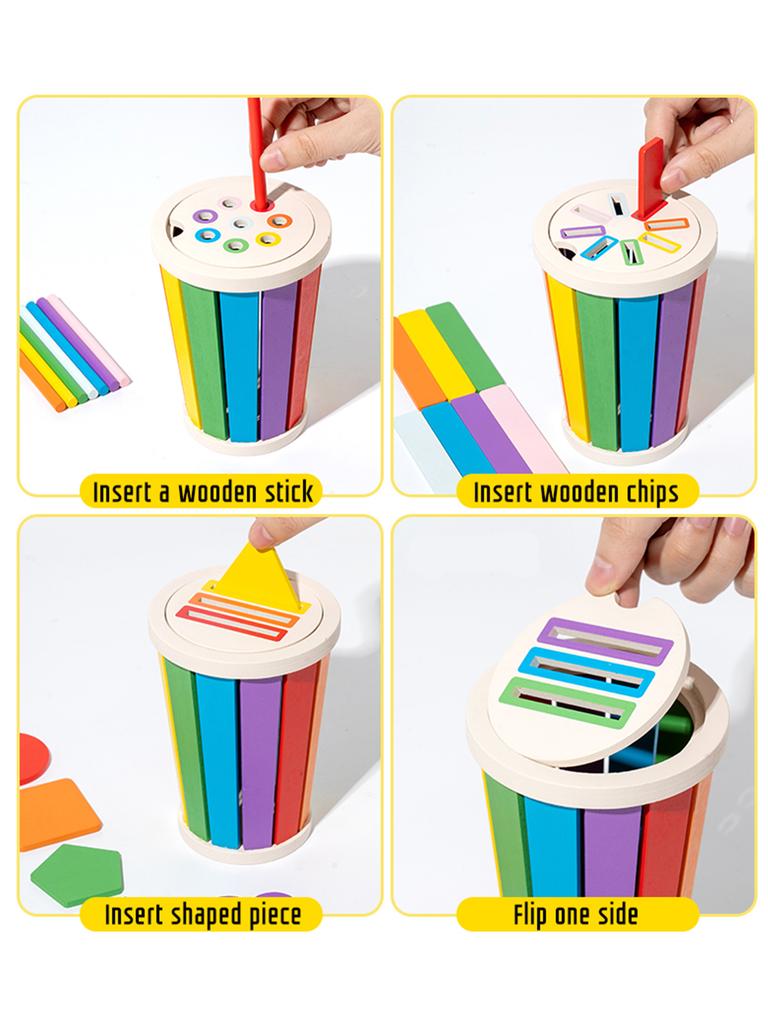 Montessori Color Sorting Matching Toys Wooden Shape Recognition Toy Kids Math Learning Educational Toys Todders Fine Motor Gifts
