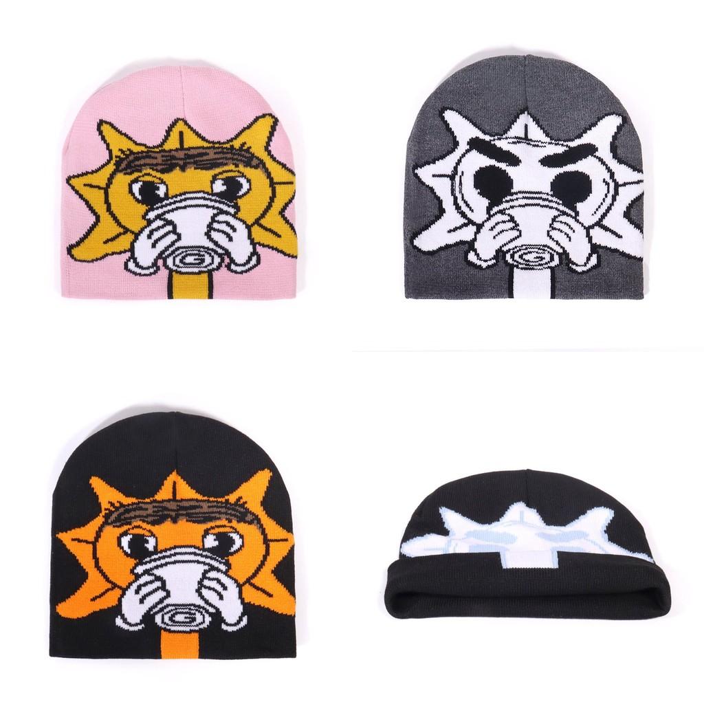 Streetwear Strickmütze mit von der Natur inspirierten Elementen für Herbst- und Wintermode