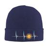 Argentina Sun May Heartbeat ECG Pulse Argentine Pride Knitted Hat for Women Unisex Beanie Winter Hats  Warm Melon Cap