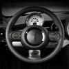 Real Carbon Fiber Car Steering Wheel Button Frame Sticker For Mini Cooper R55