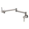 Solid Stainless Steel Wall-Mounted Kitchen Sink Faucet Dual Handle Pot Filler Single Hole Ceramic Valve Core for Hotels