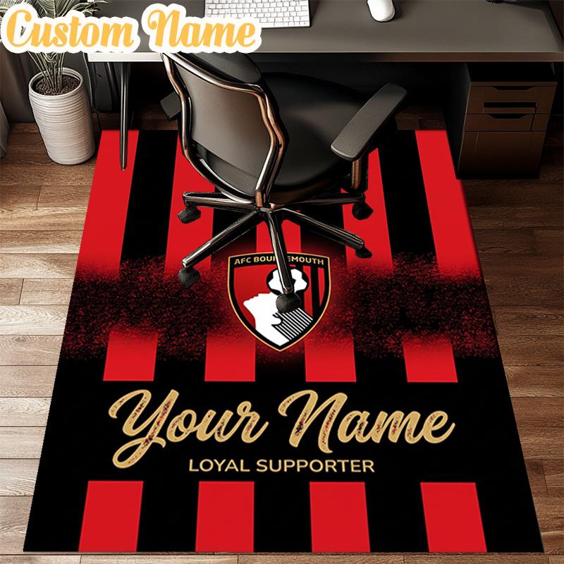 Custom Name AFC Bournemouth Rug Office Rug Chair Mat Non Slip Carpet Rugs for Bedrooms Dining Room Living Room Home Decor gifts