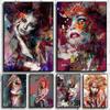 Colorful Woman Portrait Graffiti Art Posters Print Abstract Nordic Girl Canvas Paintings On The Wall Art Pictures for Home Decor