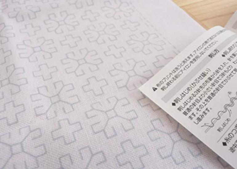OLYMPUS Thread Sashiko Fabric Pack Sashiko Flower Dishcloth Margaret - One-Stitch - H-1054
