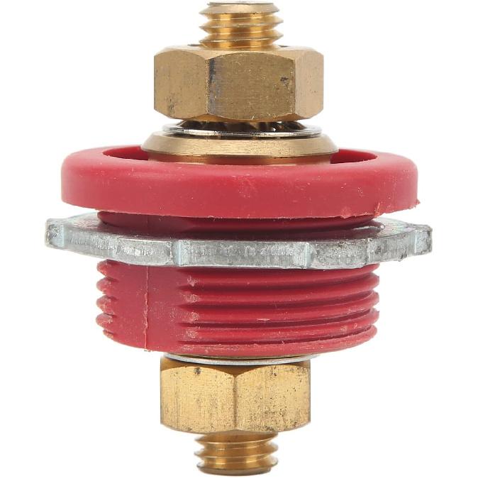 Battery Terminal Connector, Pack of 2 3/8in Thru Panel Battery Terminal Connector 250A Positive Negative Junction Stud Post for Cars RVs Ships Yachts