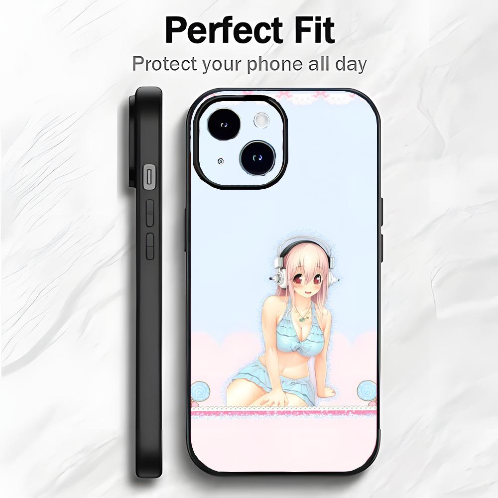 Cute Japanese Anime S-Super Sonico Phone Case Phone Case Soft Packaging Lightweight For iPhone17 16 15 14 13ProMax