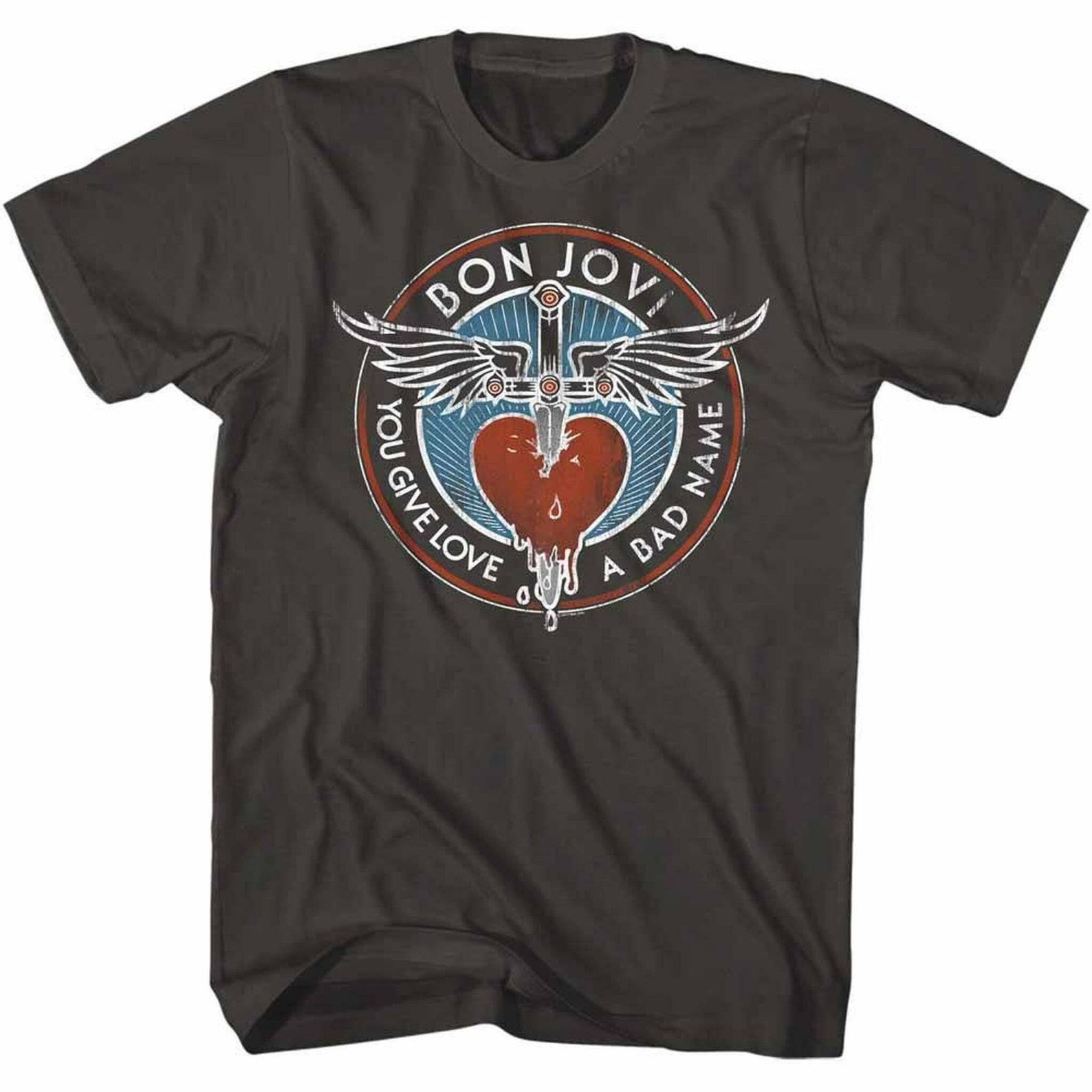 Bon Jovi Bad Name Smoke Adult T-Shirt S
