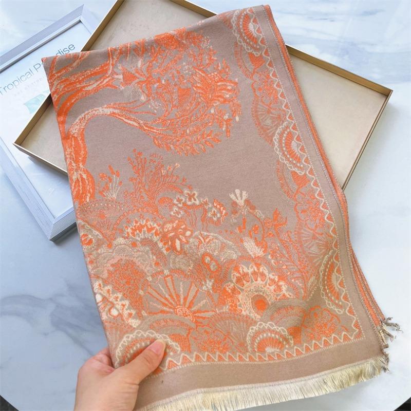 

Retro Shenshu imitation cashmere scarf for women s dual-purpose thickened warm autumn and winter student scarf air conditioner shawl 180x65cm