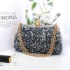 Pearl Sequin Crossbody Bag: Elegant European & American Style, Double Chain, Solid Color, Luxury Shoulder Evening Accessory