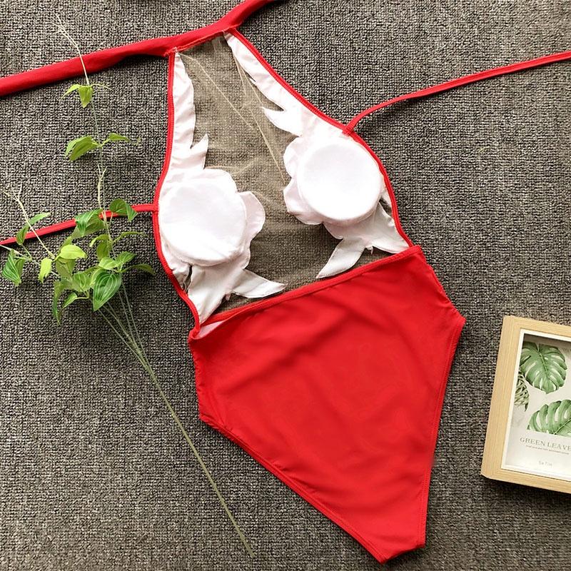 Stylish Women's One Piece Beach Swimsuit Swimwear Bathing Monokini Padded Bikini Flower For Effortless Summer Elegance