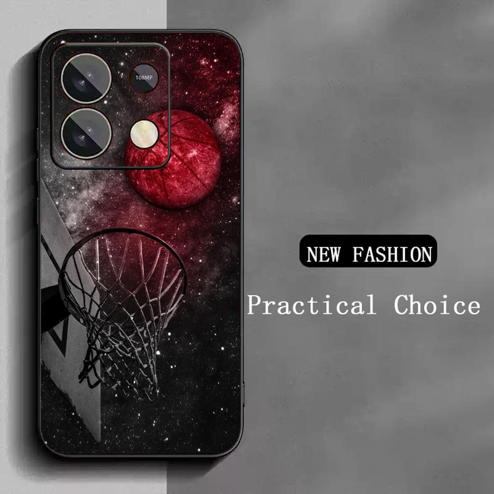 Super Cool Basketball Fashion Design Phone Case For Redmi Note 14 13 12 11 Pro Plus S 5G 14C A3 Soft Black Phone Cover