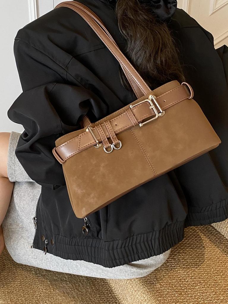 2025 Elegant Retro Suede Shoulder Bag: Women's Fashionable High-End Handbag for Autumn & Winter