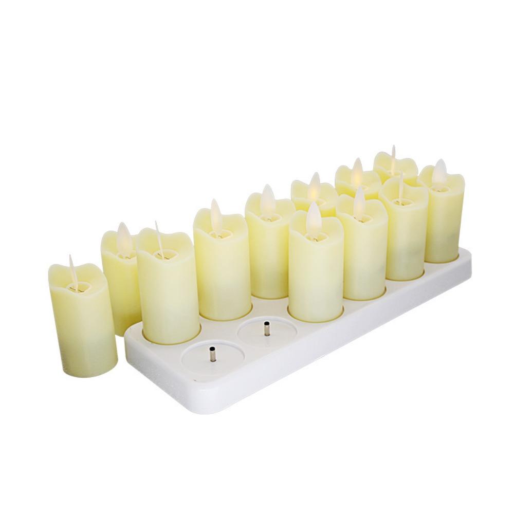 With Base LED Candles Warm Yellow Lighting Votive Candle Safe Artificial Candle Flame-Free