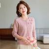 Mom Early Autumn New Knit Cardigan Round Neck Sweater Middle-aged and Elderly Temperament Joker Bottoming Shirt Long Sleeve Shirt.