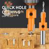 1Set Carbon Steel Woodworking Tool Kit - Countersink Router Bits & Screw Extractors for Wood Milling