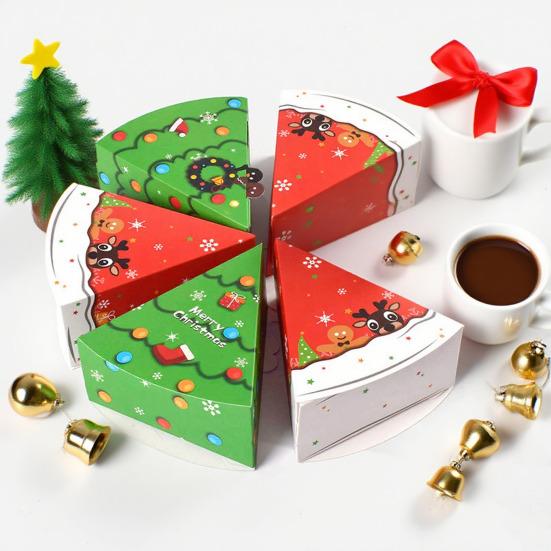 Christmas Candy Boxes Tree Shaped Candy Packaging Box Small Paper Treat Gift