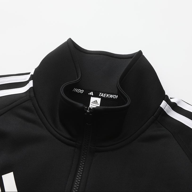 adidas Vintage Sports Side Stripe Stand Collar Jacket, Unisex Fashion Long Sleeve Daily Casual Versatile Black Outerwear TR30JT-BW