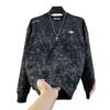 Men's Slim Fit Tie-Dye Embroidered Hoodie with Velvet, Long Sleeve, Round Neck for Autumn and Winter.