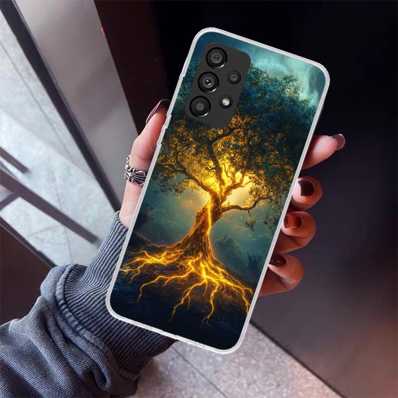 Tree of Life Space Phone Case For Samsung Galaxy A52 A51 A50S A32 A22 A12 A02S A72 A71 A31 A70 A30S Note 20 Ultra 10 Plus S10 Ga