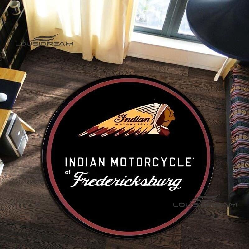 Ретро индийский круглый ковер, мотоцикл круглый ковер гостиная спальня детский кабинет украшение круглый ковер напольный коврик 60cm x 60cm