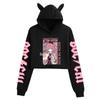 Bocchi the Rock Women's Cat Ear Cropped Hoodie