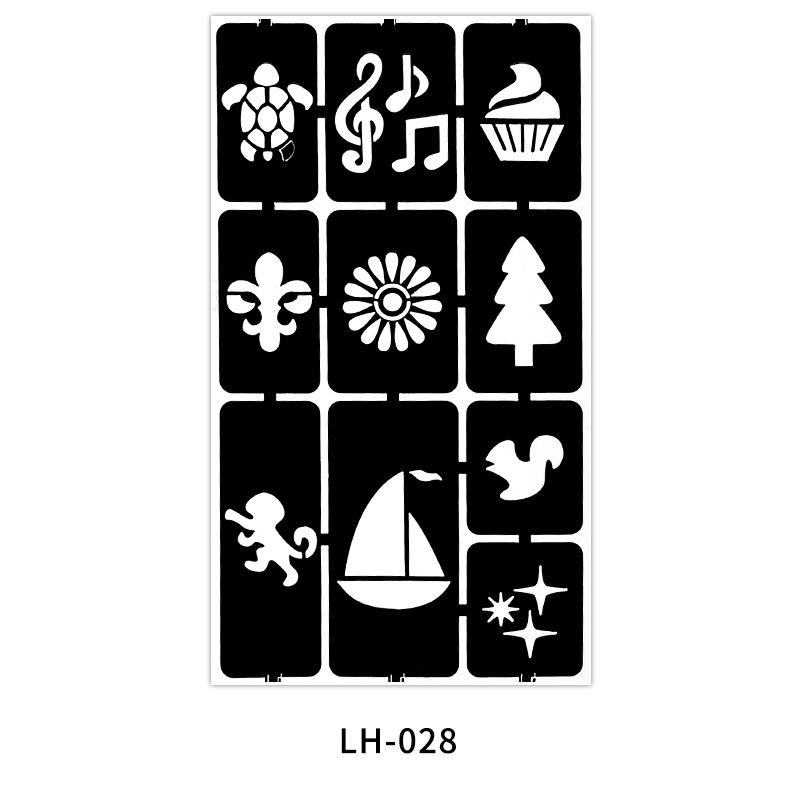 Hollow Tattoo Sticker Inkjet Template Hannah 3D Cartoon Tattoo Sticker Small Pattern