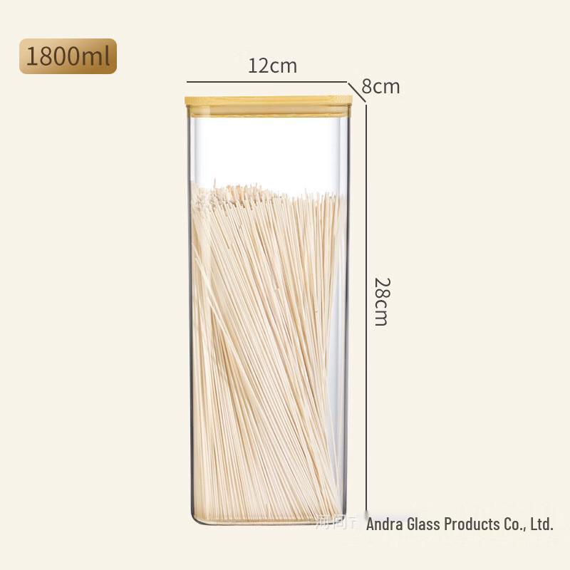 UOSU Rectangular High Borosilicate Glass Food Storage Containers (1800ml, 2-Pack)