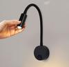 3W Modern Adjustable LED Headboard Reading Lamp Hotel Flexible Goose Neck Bedside Reading Light on off Switch Wall Lamp