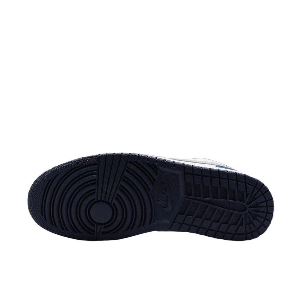 Jordan Air Jordan 1 Slip Resistant Coverage Balance Impact Resistant Low Top Vintage Basketball Shoes GS White Blue 553560-141(Team59-SBOX)